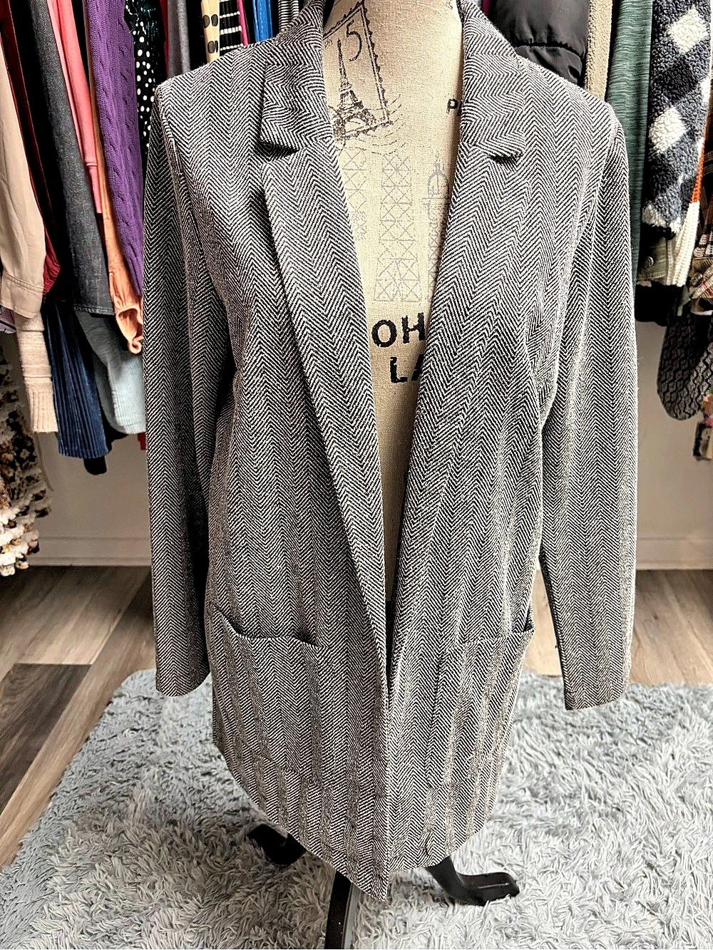 H&M Oversized Herringbone Blazer
